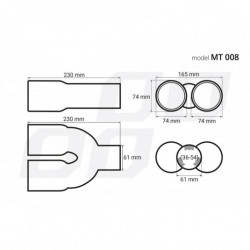 Koncovka výfuku (Ø výfuku do 54mm) MT 008