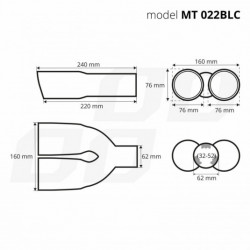 Koncovka výfuku (Ø výfuku do 52mm) MT 022BLC