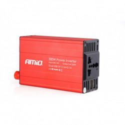 Měnič napětí AMiO 12V/230V 300W/600W 2xUSB PI03