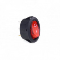Přepínač kolébkový kulatý s červeným podsvícením 12/230V - BU01