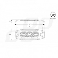 Výstražné osvětlení oranžové 3x3W LED R65 R10 12/24V IP67