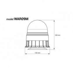 Výstražný LED maják WAR09M, ECE R10 60LED 12/24V IP56