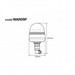 Výstražný LED maják WAR09P, ECE R10 R65 39LED 12/24V IP56