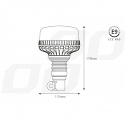 Výstražný maják W03P tyčový Flexi R65 R10 36LED 12/24V IP56