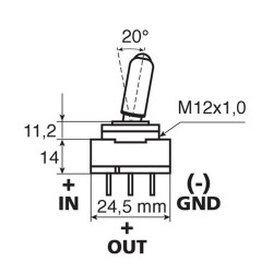 Spínač páčkový 12 V 20 A červený