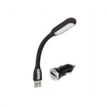 Flexibilní LED světlo + USB redukce 12/24V 1000mA černé