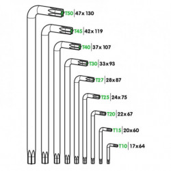 Sada klíčů TORX 9 ks
