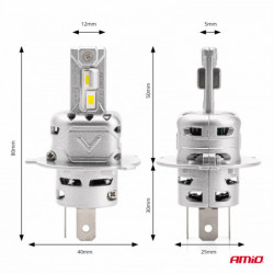 LED žárovky hlavního svícení H4 X2 Series AMiO (+canbus)