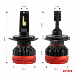 LED žárovky hlavního svícení H4 X3 Series AMiO (+canbus)