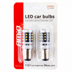 LED žárovky CANBUS 2016 39SMD 1157 BAY15D P21/5W White 12V/24V