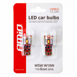 LED žárovky CANBUS 2016 6SMD T10 W5W W10W White White 12V/24V