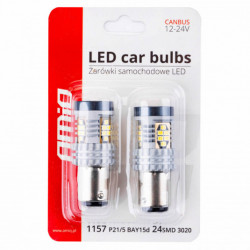 LED žárovky CANBUS 3020 24SMD 1157 BAY15D P21/5W White 12V/24V