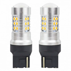 LED žárovky CANBUS 3030 24SMD T20 7440 WY21W Oranžová 12V/24V