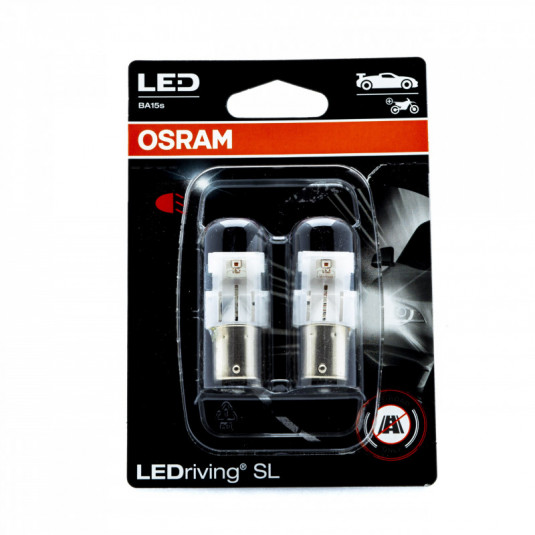 P21W LED žiarovka osram LEDriving červená 12V