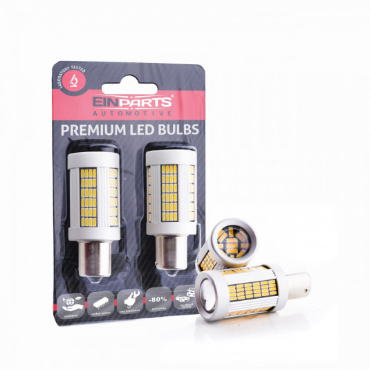 Py21W LED žiarovka (135 x SMD 4014) oranžová canbus