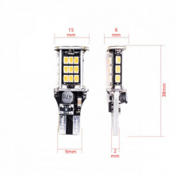 W16W LED žiarovka (30 x SMD 3020) oranžová canbus