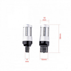 W21/5W LED žiarovka (66 x SMD 2016) červená canbus