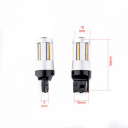 W21W LED žiarovka (66 x SMD 2016) oranžová canbus