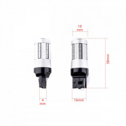 W21W LED žiarovka (66 x SMD 2016) červená canbus