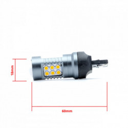 W21W LED žiarovka 24 SMD 3030 jantár canbus