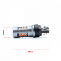 W21/5W LED žiarovka (24 x SMD 3030) červená canbus