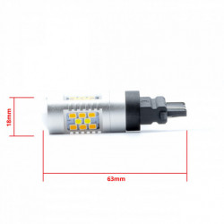 P27/7W LED žiarovka 24 SMD 3030 biely/jantar canbus