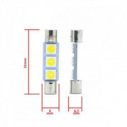 C3W LED žiarovka (3 x SMD 4014) 31 mm 5000k canbus