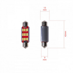 C10W LED žiarovka (12 x SMD 4014) 42 mm 6000k canbus