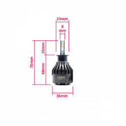 H3 LED žiarovka 24W (2 x LED flip chip) 6000k canbus 12/24V