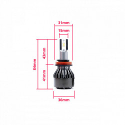 H11 LED žiarovka 24W (2 x LED flip chip) 6000k canbus 12/24V