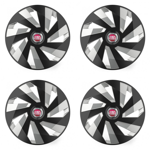 poklice pro Fiat (červené) 16 Vector RC black and silver