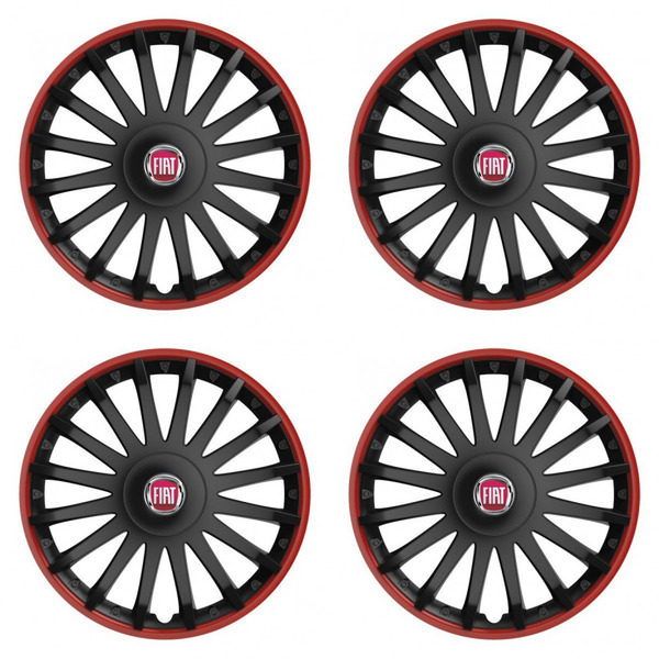 poklice pro Fiat (červené) 15 CRYSTAL RO black