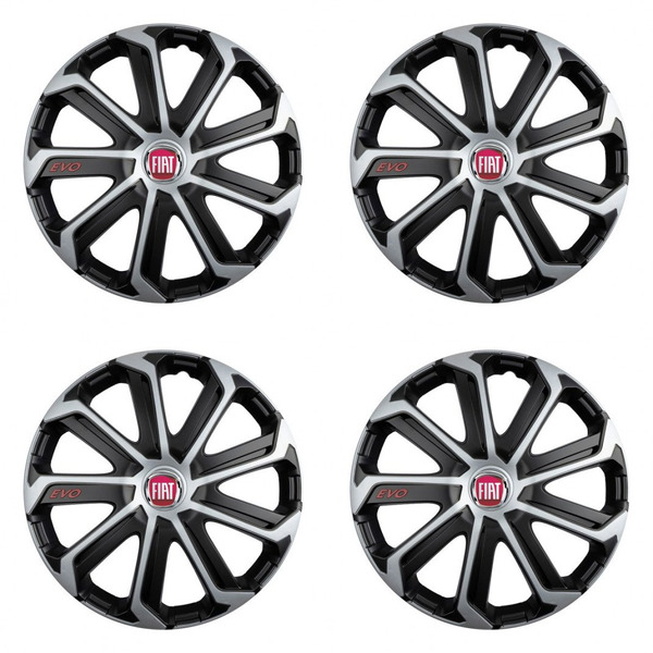 poklice pro Fiat (červené) 15 Evo black&silver