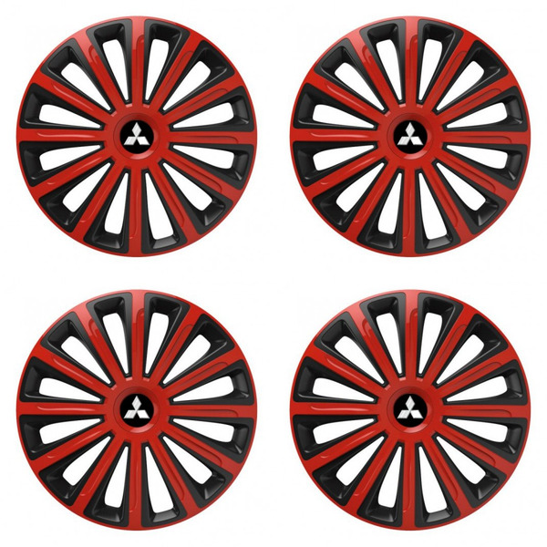 poklice pro Mitsubishi (stříbrné) 15 TREND red and black