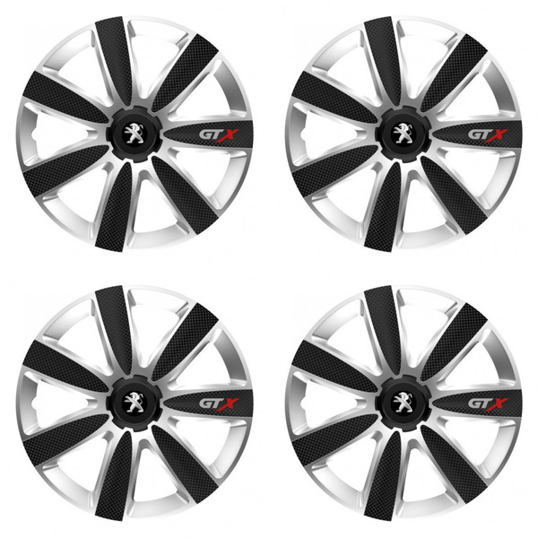 poklice pro Peugeot (staršie logo) 16 GTX CARBON silver/black