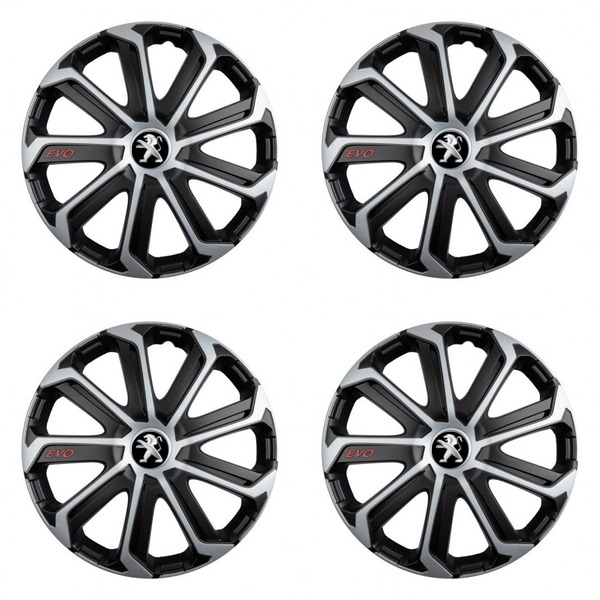 poklice pro Peugeot (staršie logo) 15 Evo black&silver