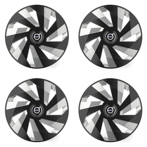 poklice pro Volvo (černé) 16 Vector RC black and silver