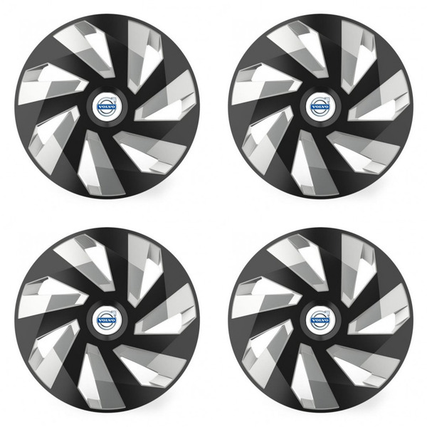 poklice pro Volvo (bílé) 14 Vector RC black and silver